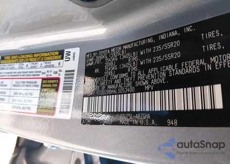 2020 Toyota Highlander Limited from USA, damaged, VIN 5TDDZRBH4LS053400